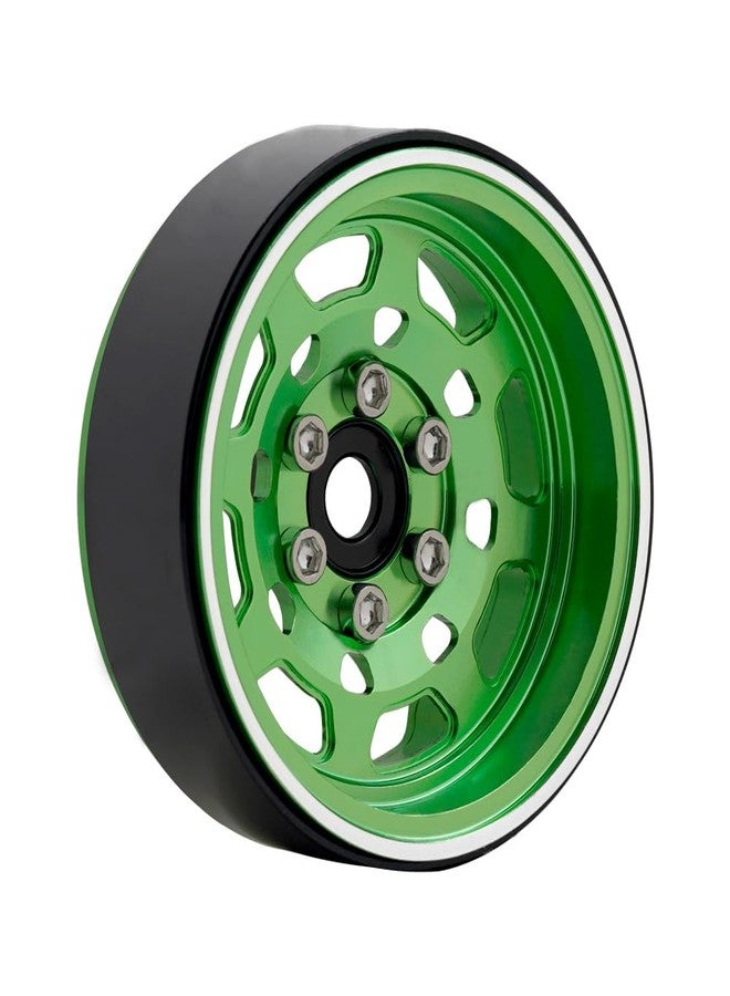 DJX RC Wheels 4PCS 1.9 Inch Beadlock RC Rims Hub Set for 1:10 RC Crawler Car Axial SCX10 SCX10 II 90046 SCX10 III TRX4 D90 12mm Hex Upgrade Accessories(Green) - Image 1